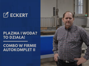 Człowiek przy przecinarce Waterjet