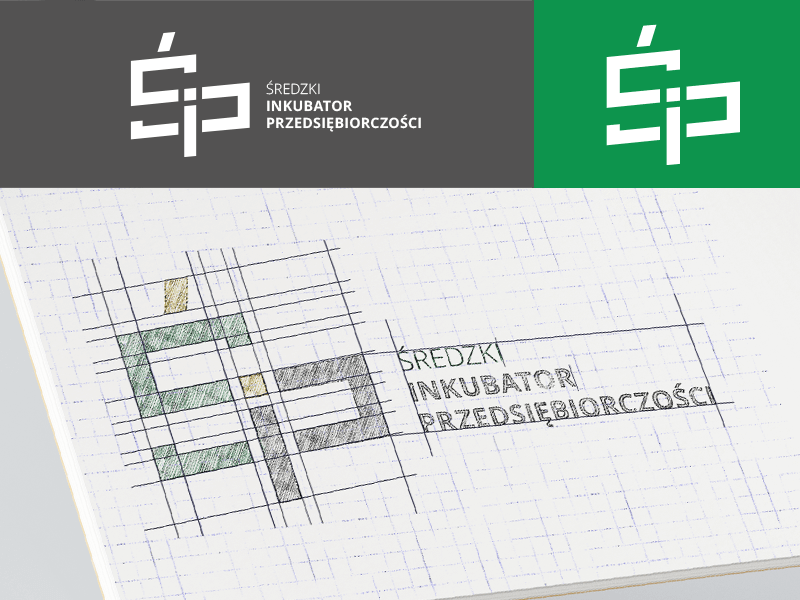 Szkic logo Średzkiego Inkubatora Przedsiębiorczości